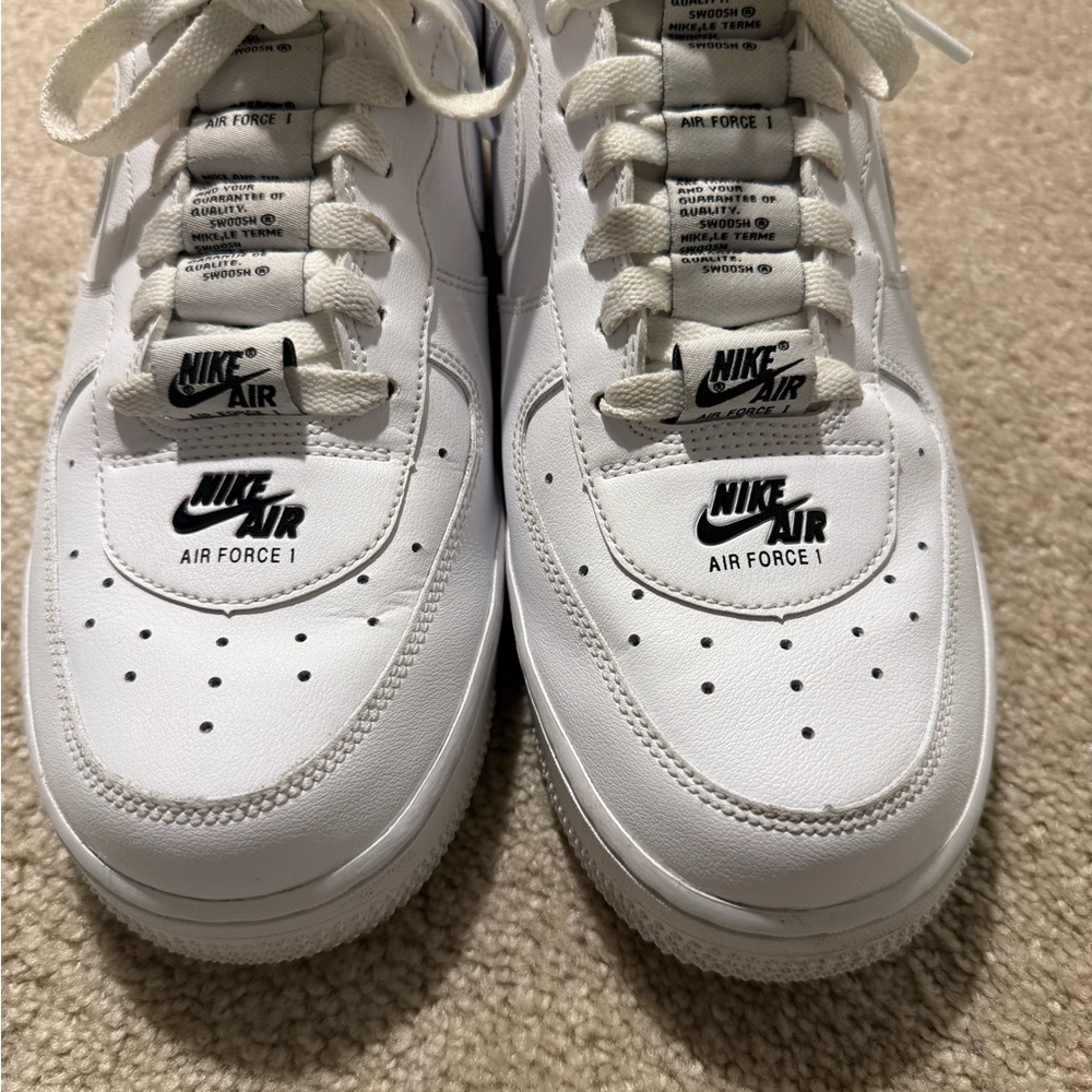 White Nike Air Force 1s (Multiple Logos) – Size 8.5 – Worn Only a Few Times